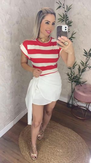 Cropped Listrado Visco 