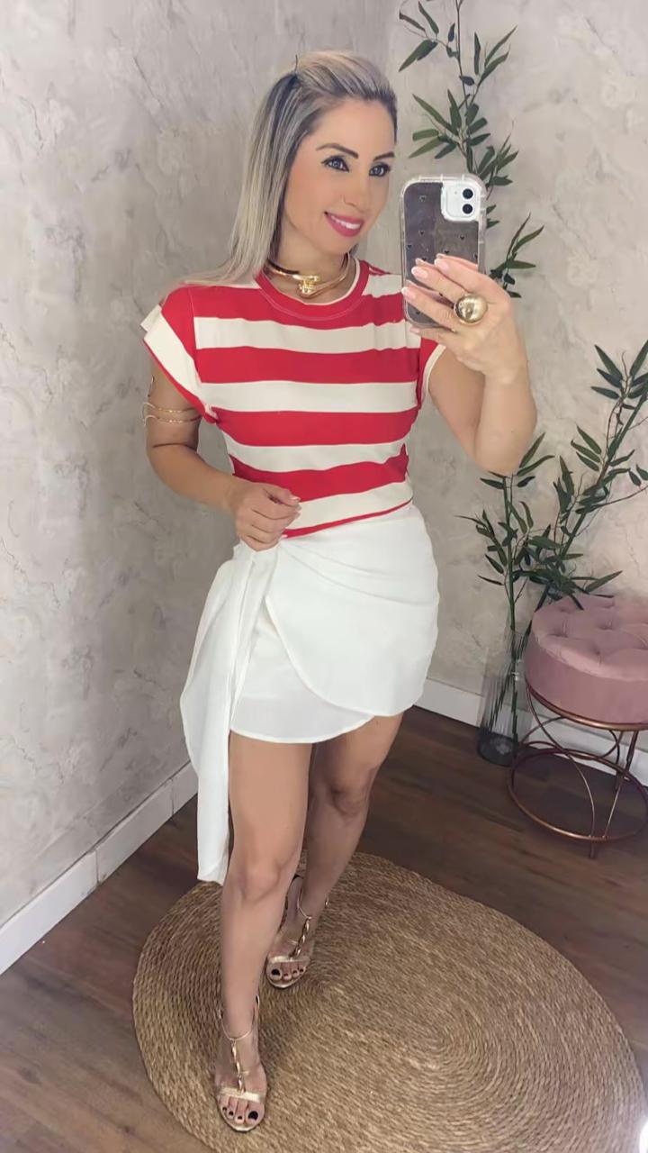 Cropped Listrado Visco "Lycra"