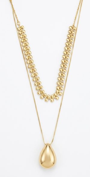 Colar Duplo “ Gota Dourada”